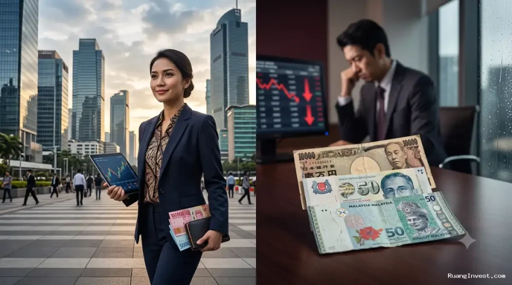 Pasar Keuangan Asia Terbelah: Rupiah Perkasa Saat Mata Uang Kawasan Ambles