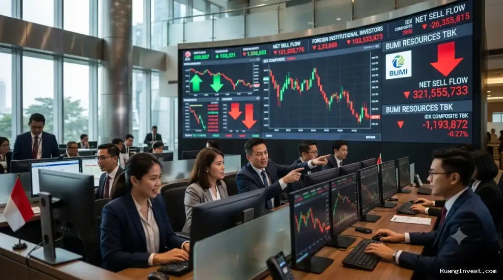 Transaksi Asing Net Sell, BUMI Jadi Top Sell Saham Hari Ini