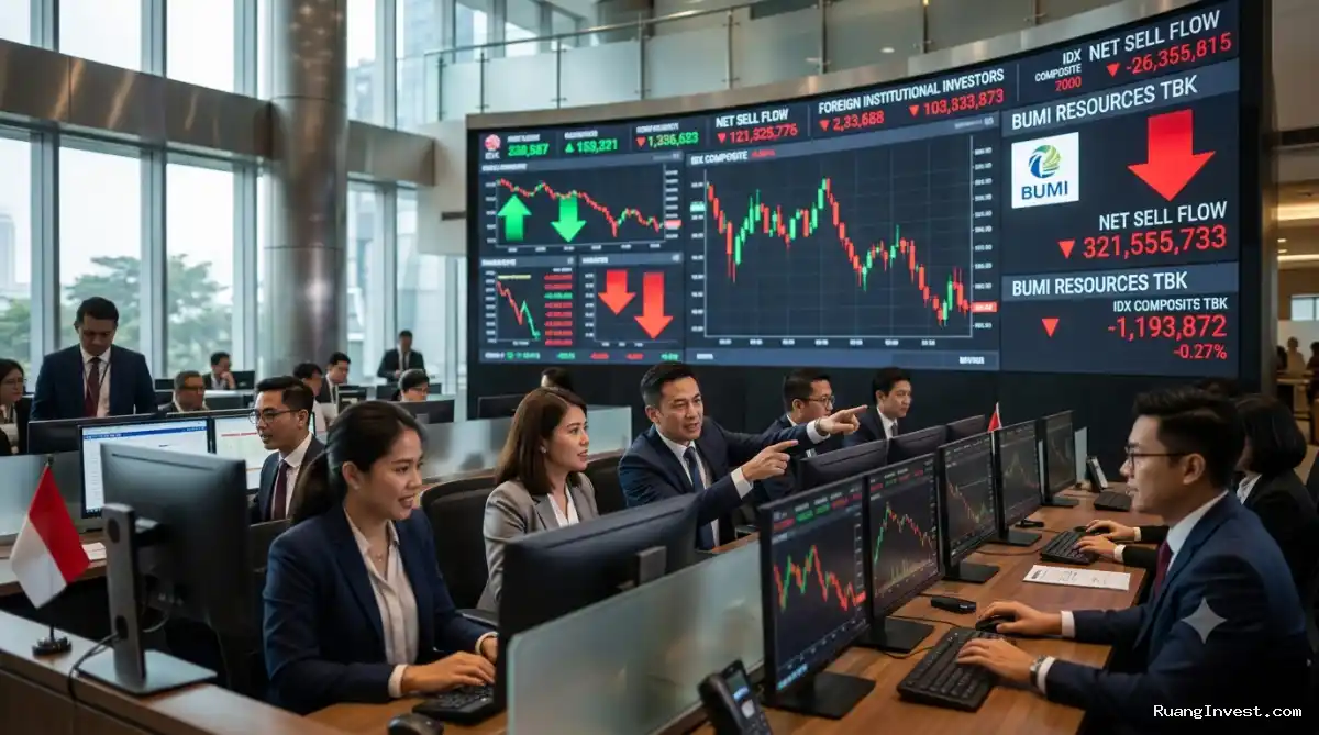 Transaksi Asing Net Sell, BUMI Jadi Top Sell Saham Hari Ini