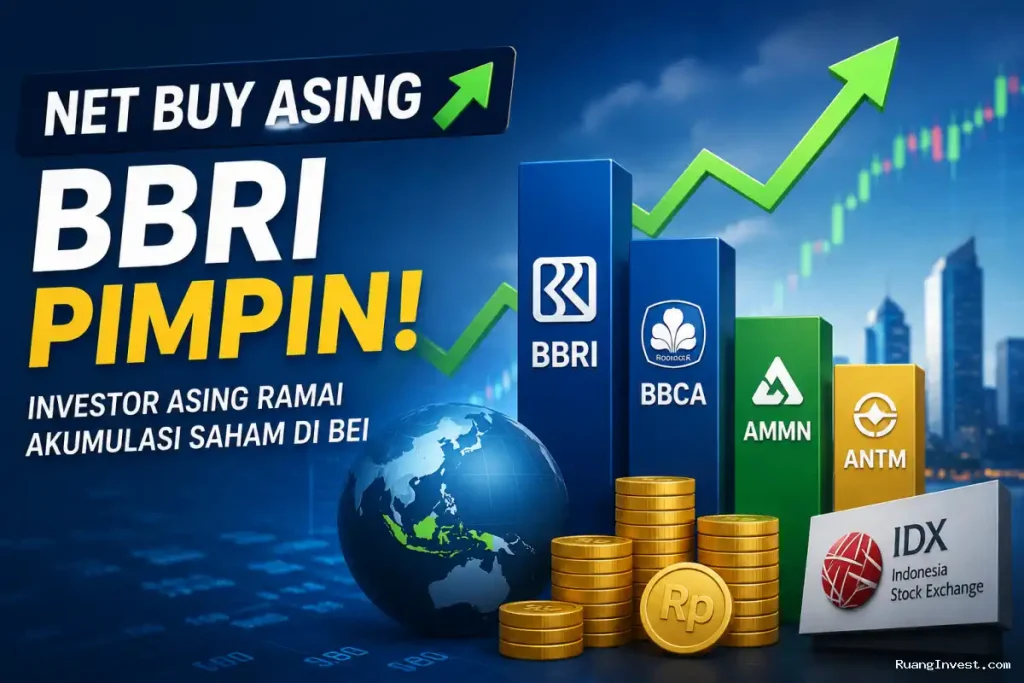 Asing Borong Saham, BBRI Pimpin Net Buy Asing Pekan Ini
