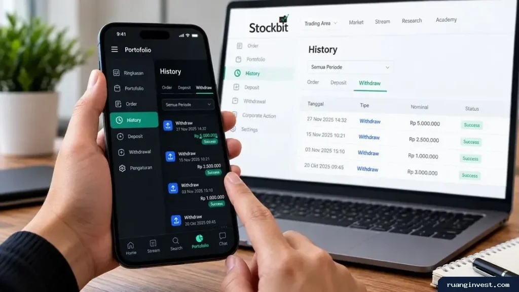 Cara Melihat Riwayat Penarikan Dana di Akun Trading Stockbit