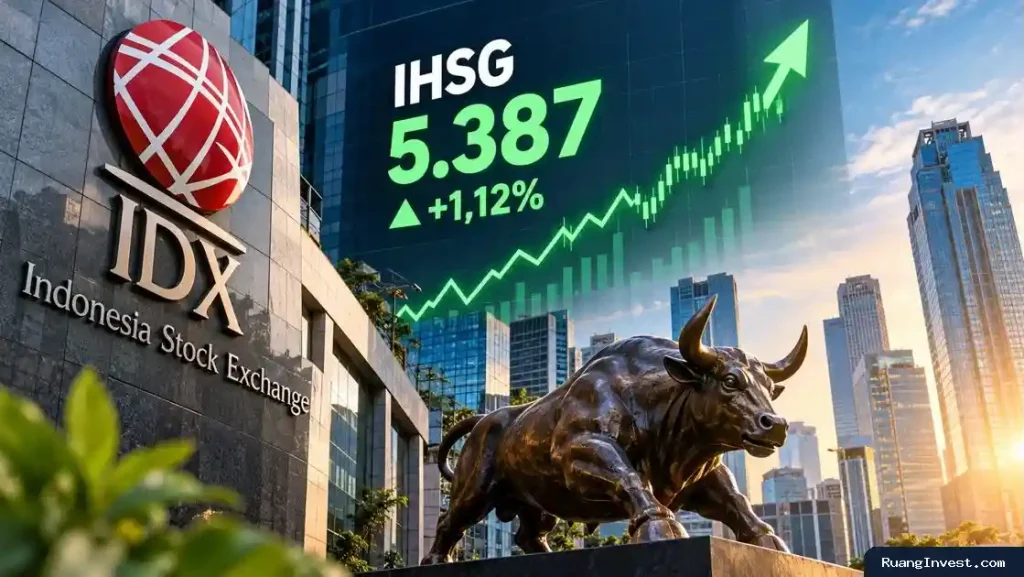 IHSG Menguat 1,12 Persen ke 5.387, Mayoritas Sektor Berakhir Hijau